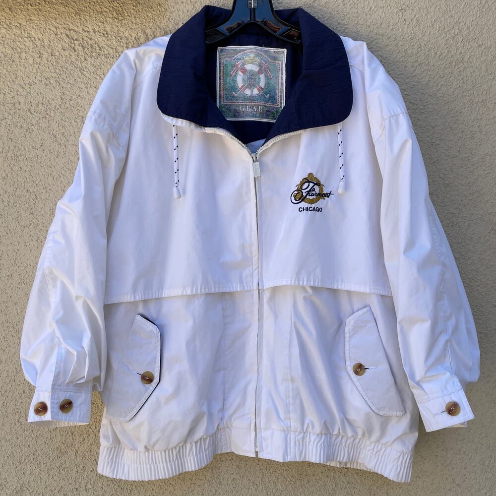 Vintage Gear For Sports White Jacket S Fairmont Chicago Embroidery